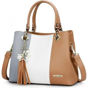 Pomelo Best Sac à Main Femme en PU Cuir frange avec bandoulière ajustable-L